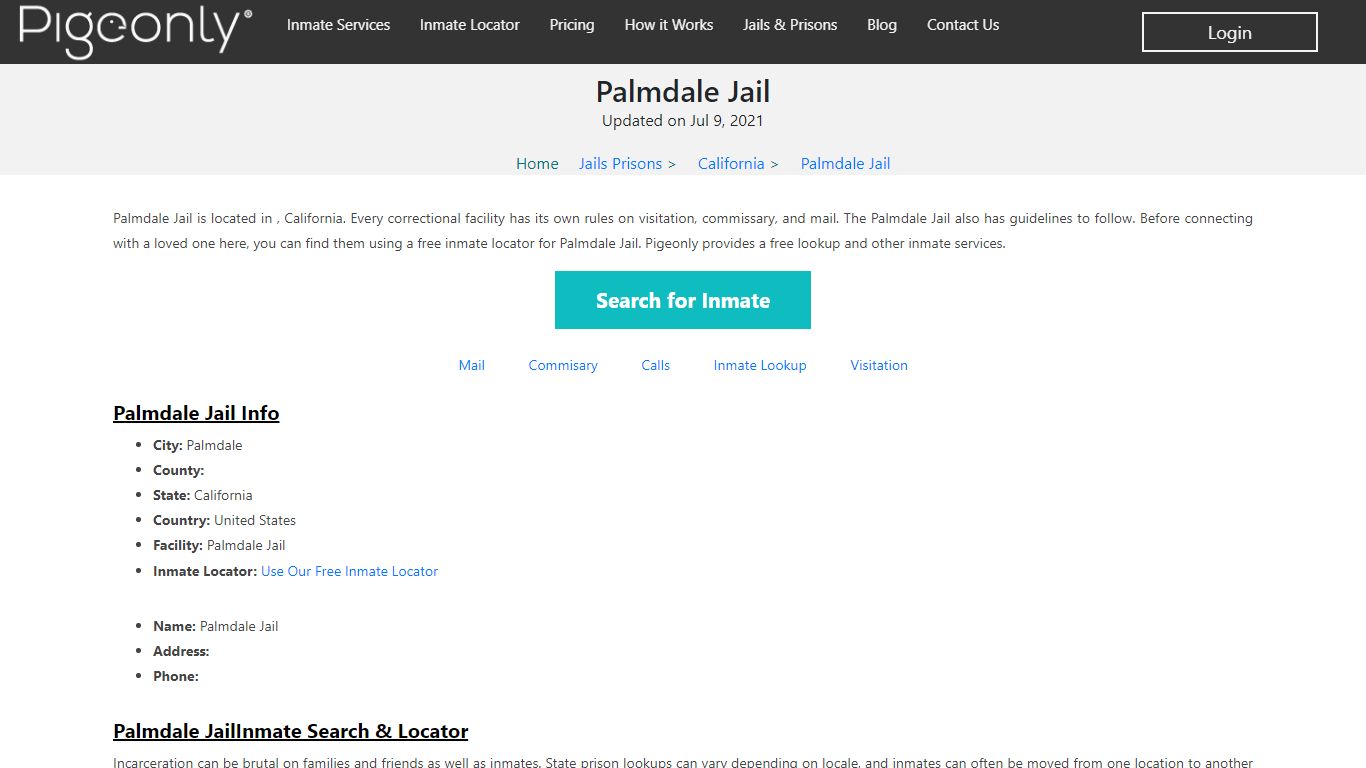 Palmdale Jail Inmate Lookup | California
